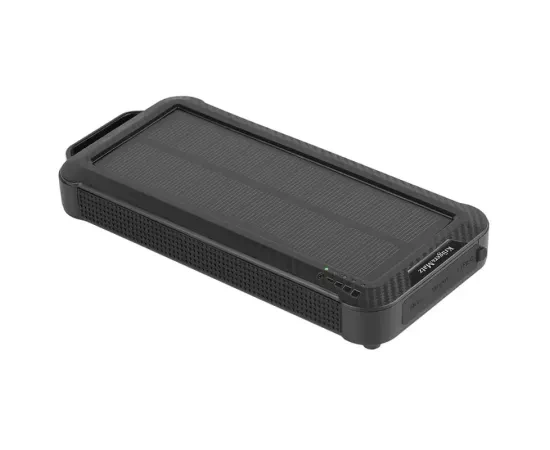PowerBank cu panou solar KRUGER & MATZ KM0910, 10000 mAh, 5 W, 1 x USB, 1 x USB Type-C, 1 x MicroUSB, Black - Imagine 1