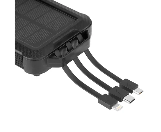PowerBank cu panou solar KRUGER & MATZ KM0910, 10000 mAh, 5 W, 1 x USB, 1 x USB Type-C, 1 x MicroUSB, Black - Imagine 4