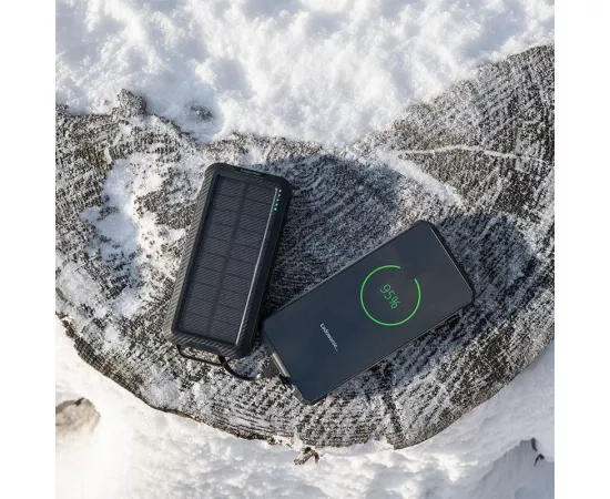 PowerBank cu panou solar KRUGER & MATZ KM0910, 10000 mAh, 5 W, 1 x USB, 1 x USB Type-C, 1 x MicroUSB, Black - Imagine 5