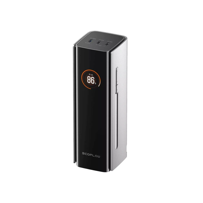 PowerBank ECOFLOW RAPID Pro, 27650 mAh, 300W, 3 x USB-C, Cablu USB-C retractabil de 140W, Black - Imagine 1