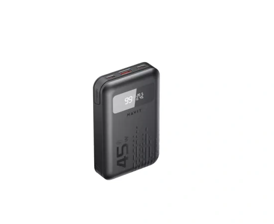 PowerBank HAVIT PB5211-BK, 10000 mAh, 45 W, 1 x USB-A, 2 x USB Type C, Black - Imagine 1