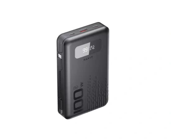 PowerBank HAVIT PB5212-BK, 20000 mAh, 100 W, USB Type C, USB-A, Black - Imagine 1