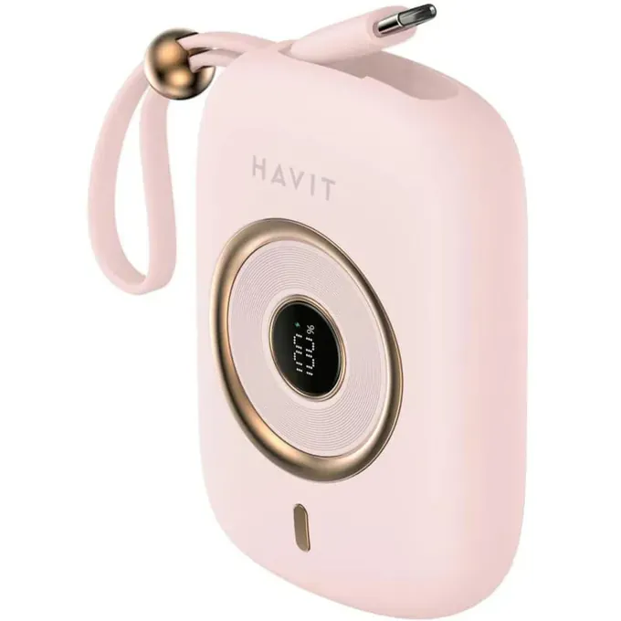 PowerBank HAVIT PB5214-PK, 10000 mAh, 35 W, 1x USB-C, Pink - Imagine 1