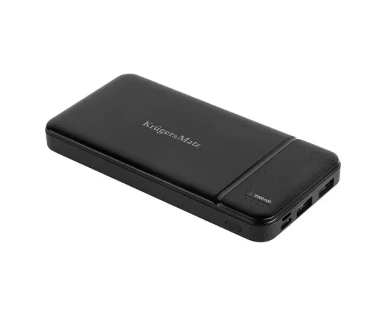PowerBank KRUGER & MATZ KM0903, 10000 mAh, 2 x USB, 1 x USB Type-C, 1 x MicroUSB, Black - Imagine 1