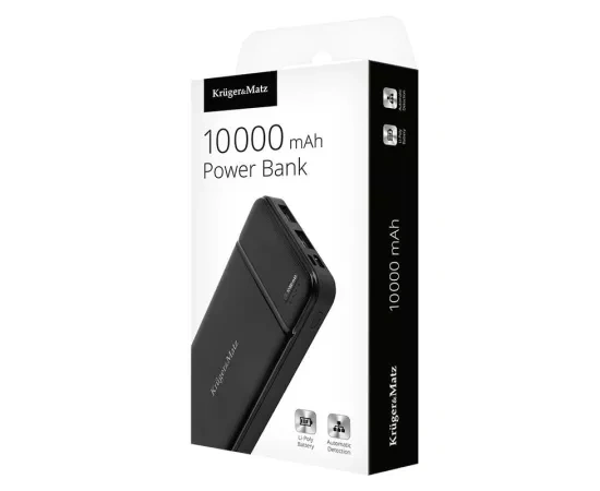 PowerBank KRUGER & MATZ KM0903, 10000 mAh, 2 x USB, 1 x USB Type-C, 1 x MicroUSB, Black - Imagine 4