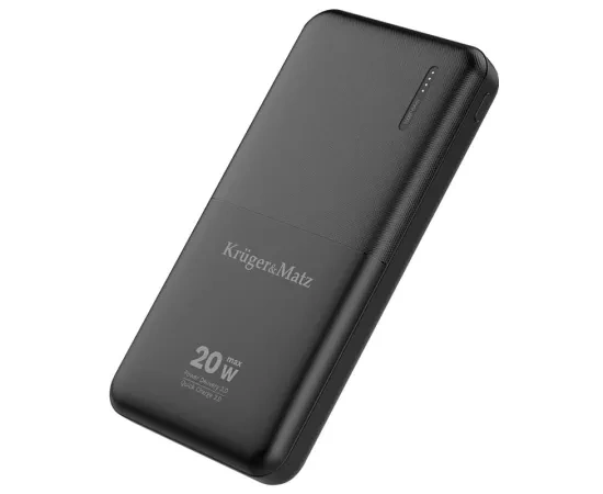 PowerBank KRUGER & MATZ KM0904, 10000 mAh, 20 W, QuickCharge, 1 x USB, 1 x USB Type-C, 1 x MicroUSB, Black - Imagine 4