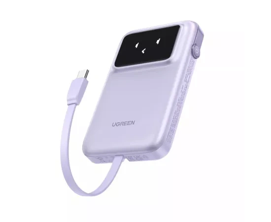 PowerBank UGREEN PB511, 10000mAh, 30W, 1 x USB-A, 1 x USB-C, Purple - Imagine 1