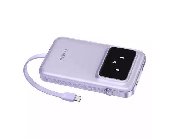 PowerBank UGREEN PB511, 10000mAh, 30W, 1 x USB-A, 1 x USB-C, Purple - Imagine 3