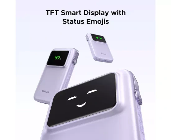 PowerBank UGREEN PB511, 10000mAh, 30W, 1 x USB-A, 1 x USB-C, Purple - Imagine 5