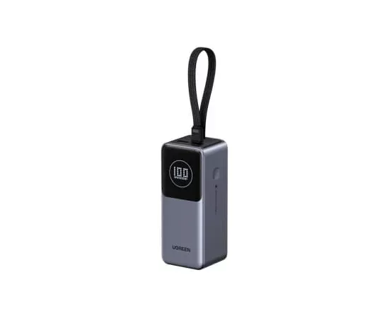 PowerBank UGREEN PB723, 20000 mAh, 130W, 1 x USB-A, 2 x USB-C, Cablul USB-C incorporat, Gray - Imagine 3