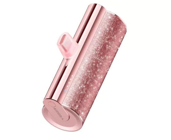 PowerBank VEGER Lipstick-C W0573P, 5000 mAh, USB la USB Type-C, Purple - Imagine 1