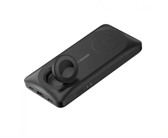 PowerBank VEGER MagMulti W1156, 10000 mAh, 1 x USB Type-A, 2 x USB Type-C, 1 x Lightning, Black - Imagine 1