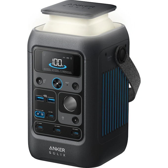 Statie de incarcare portabila ANKER Solix CD300X A1728311, 300W, 2x USB-A, 4x USB-C, Gray - Imagine 1