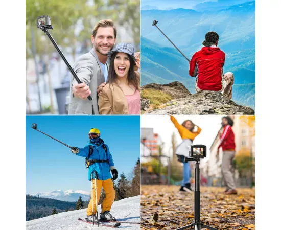 Selfie Stick AKASO SYAC0094-BK, 120 cm - Imagine 3