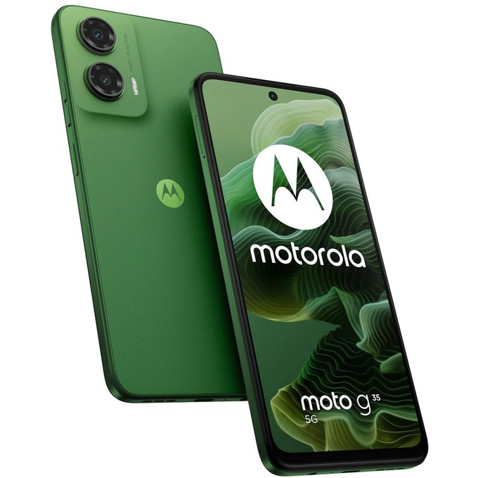 Smartphone Motorola Moto G35 PB3K0025RO, 5G Edition, 256GB, 4GB RAM, Dual SIM, Tri-Camera, Leaf Green - Imagine 1