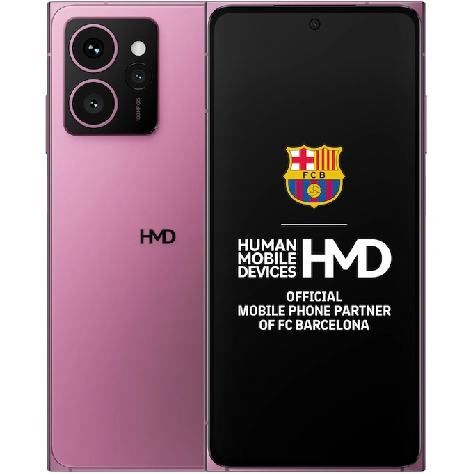 Telefon mobil HMD Skyline, Dual SIM, 256GB, 12GB RAM, 5G, Neon Pink - Imagine 1