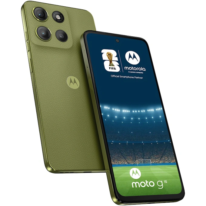 Telefon MOTOROLA moto g15, Dual SIM, 128GB, 4GB RAM, 5200 mAh, Iguana Green - Imagine 1