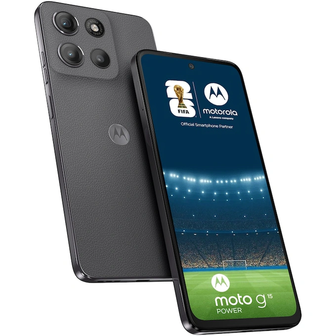 Telefon MOTOROLA moto g15 power, Dual SIM, 256GB, 8GB RAM, 6000 mAh, Gravity Grey - Imagine 1