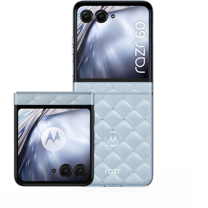 MOTOROLA Telefon MOTOROLA Razr 60 5G PB860080RO, 256GB, 8GB RAM, Dual SIM, Ice Melt + Casti Motorola Buds Loop, Swarovski - IT-Fashion.ro