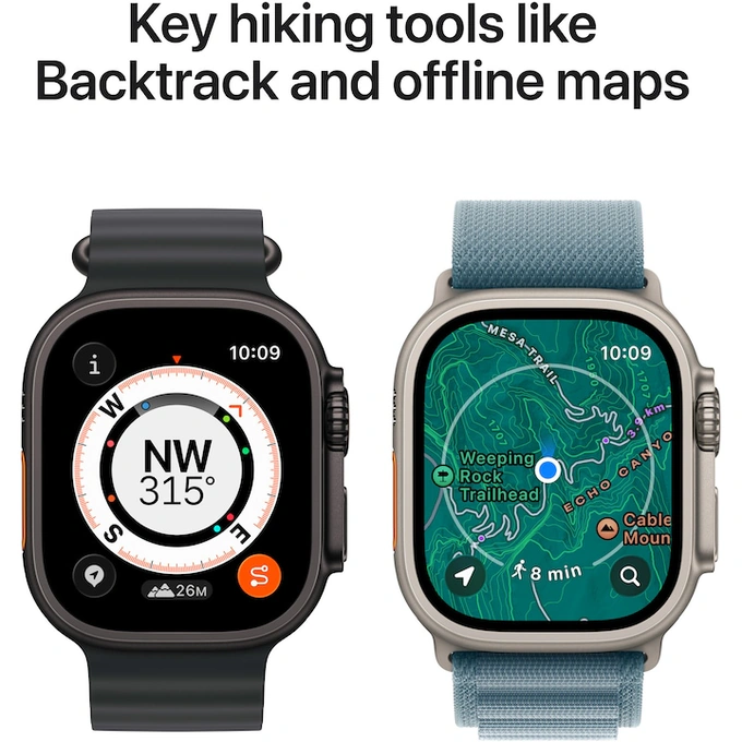 APPLE Watch Ultra 3, GPS + Cellular, Carcasa Black Titanium 49mm, Black Alpine Loop - Medium - Imagine 5