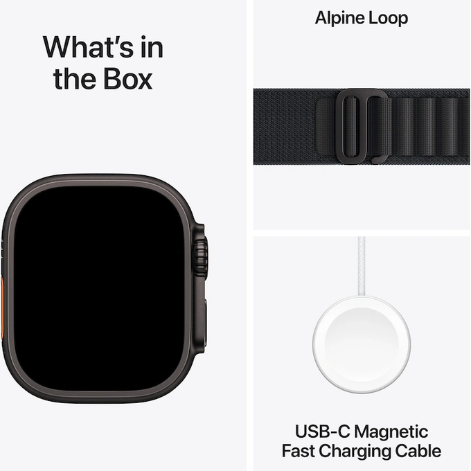 APPLE Watch Ultra 3, GPS + Cellular, Carcasa Black Titanium 49mm, Black Alpine Loop - Medium - Imagine 7