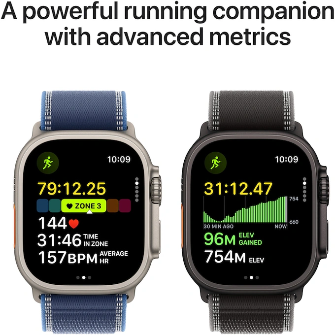 APPLE Watch Ultra 3, GPS + Cellular, Carcasa Black Titanium 49mm, Black Ocean Band - Imagine 4