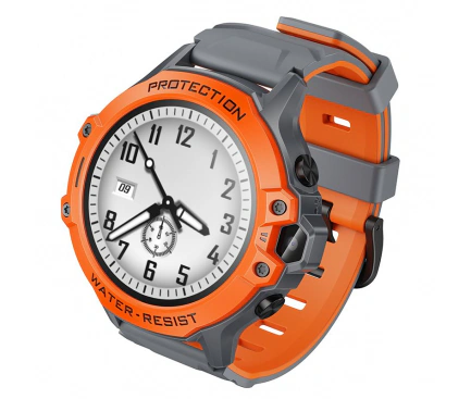 Smartwach HOCO Y107, 4G, Bluetooth, 1.28inch, Android / iOS, Portocaliu - Imagine 1