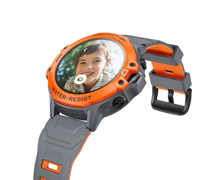 HOCO Smartwach HOCO Y107, 4G, Bluetooth, 1.28inch, Android / iOS, Portocaliu - IT-Fashion.ro