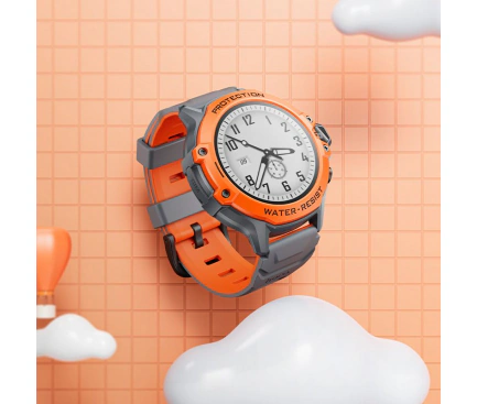 Smartwach HOCO Y107, 4G, Bluetooth, 1.28inch, Android / iOS, Portocaliu - Imagine 3
