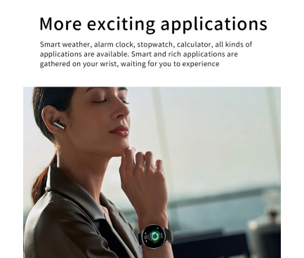 Smartwatch Blavec M01, Vesta Black - Imagine 5