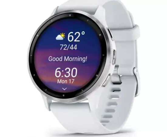 Smartwatch GARMIN Venu 3, 45 mm, Wi-Fi/Bluetooth, Curea din Silicon de 22 mm, Whitestone - Imagine 1