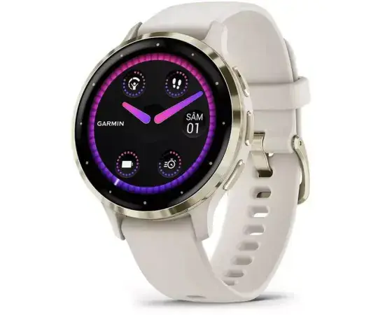 Smartwatch GARMIN Venu 3S 010-02785-04, Android/iOS, 41 mm, Bluetooth/GPS, Silicon, Soft Gold - Imagine 1