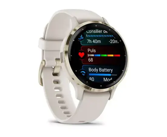 Smartwatch GARMIN Venu 3S 010-02785-04, Android/iOS, 41 mm, Bluetooth/GPS, Silicon, Soft Gold - Imagine 3
