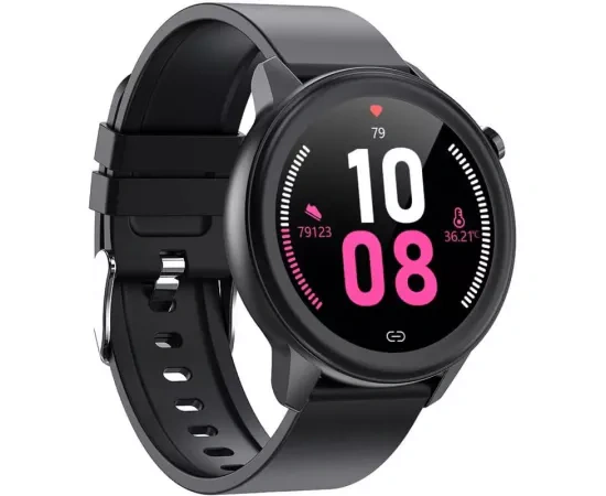 Smartwatch MAXCOM FW46 XENON BLACK, 33 mm, Android/iOS, Bluetooth, Piele sintetica, Black - Imagine 1