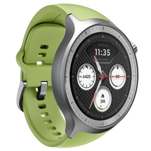 Smartwatch Motorola Moto Watch PG38C08264, 1.43 inch, Curea Silicon, Matte Silver - Imagine 1