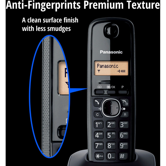 Telefon fix Panasonic KX-TG1611FXH, DECT, Ecran 1.2 inch, Negru - Imagine 2
