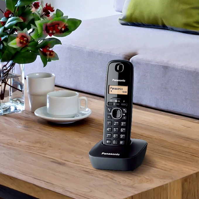 Telefon fix Panasonic KX-TG1611FXH, DECT, Ecran 1.2 inch, Negru - Imagine 3