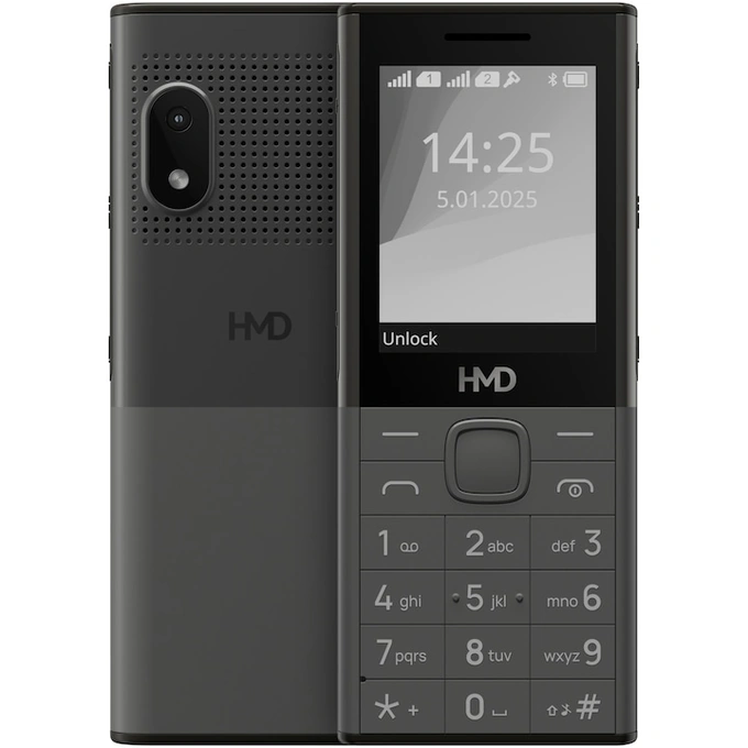 Telefon mobil HMD 150 Music, Dual SIM, baterie 2500 mAh, Dark Grey - Imagine 1