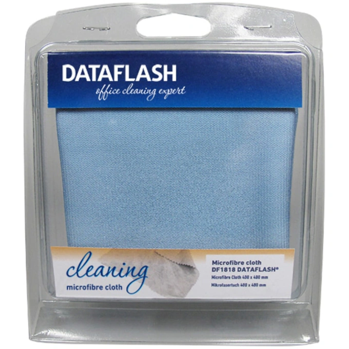 Laveta Microfibra DATAFLASH DF1818, 40x40cm, Ultra-soft, Blue - Imagine 1