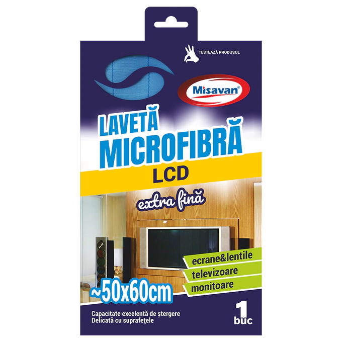 Laveta Microfibra MISAVAN 6422768015715, 50x60cm, Blue - Imagine 1