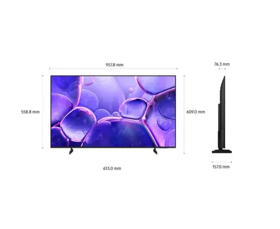 Televizor Led SAMSUNG Smart Crystal UHD UE43U8072F, 4K SMART, 108 cm, Negru - Imagine 3