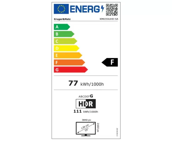 Televizor LED Smart KRUGER & MATZ KM0255UHD-SA, 4K Ultra HD, 141 cm, Negru - Imagine 7