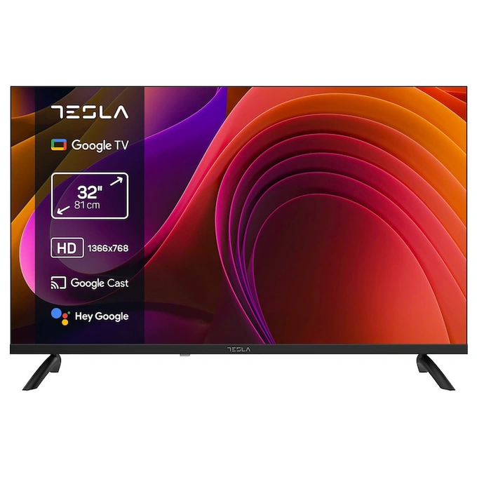 Televizor LED Smart Tesla 32E655BHS, HD, 80 cm Google TV, Negru - Imagine 1