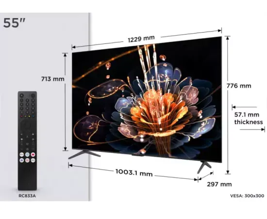 Televizor Mini LED SMART TCL 55C61KS, 4K Ultra HD, 139cm, Negru - Imagine 5