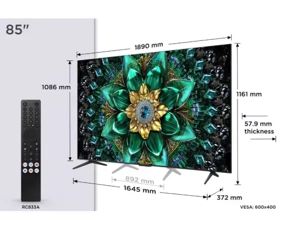 Televizor Mini LED SMART TCL 85Q6C - 215 cm, 4K UHD, Google TV - Imagine 7