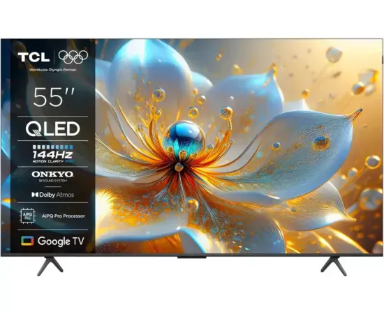 Televizor QLED SMART TCL 55T8C, 4K Ultra HD, 139cm, Negru - Imagine 1