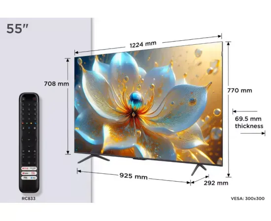 Televizor QLED SMART TCL 55T8C, 4K Ultra HD, 139cm, Negru - Imagine 4