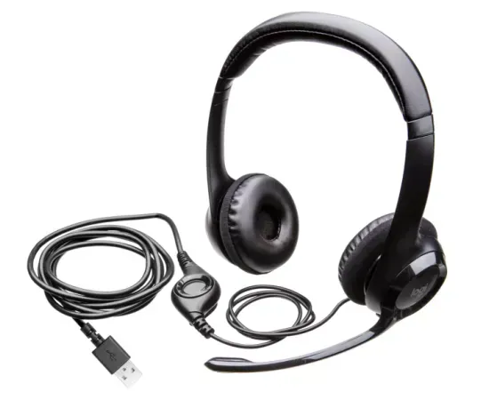 Casti cu fir LOGITECH H390 981-000406, USB, Black - Imagine 5