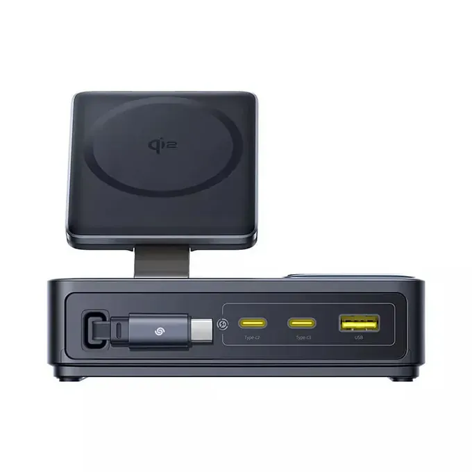Stație de încărcare wireless Baseus Nomos 5in1 cu afișaj digital și porturi multiple - Imagine 3