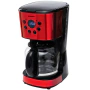 Cafetiera digitala Heinner Morning Passion HCM-1500RDIX, 900W, 1.5L, Display LCD, Timer, Setare tarie cafea, Afisare ceas, Rosu/Inox